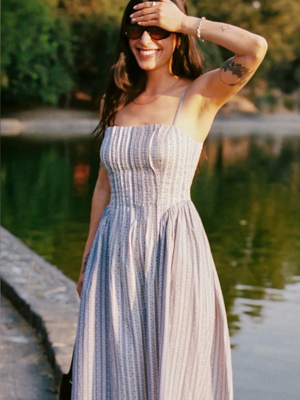 Christy Dawn Nile Dress in Meadow Stripe